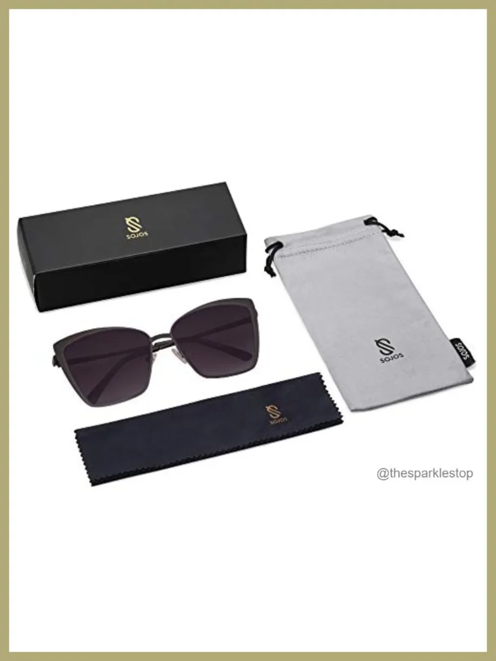 Oversized Cateye Sunglasses for Women Metal Frame UV400 Mirror